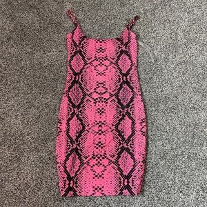 NWT Pink Snakeskin Bodycon Dress